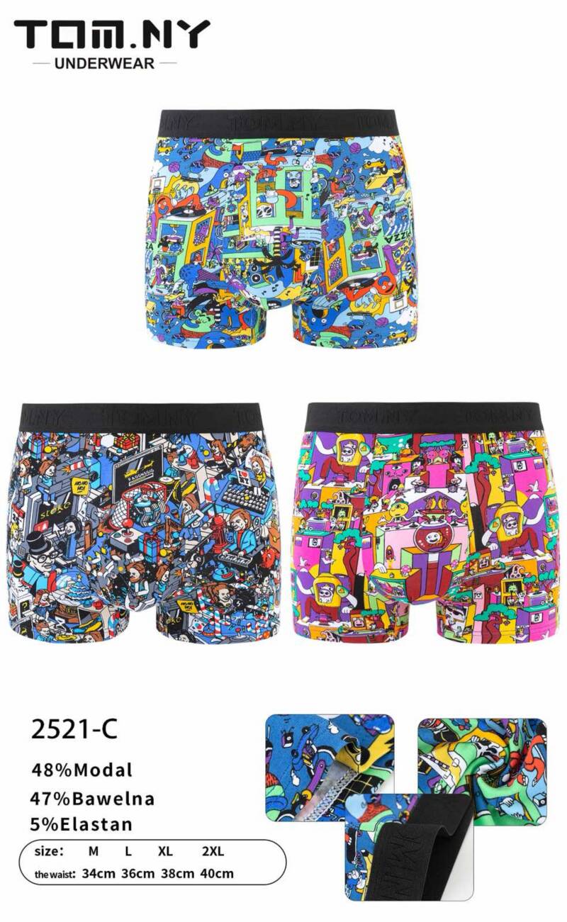 Bokserki męskie Roz M-3XL, Mix kolor Paczka 24 szt